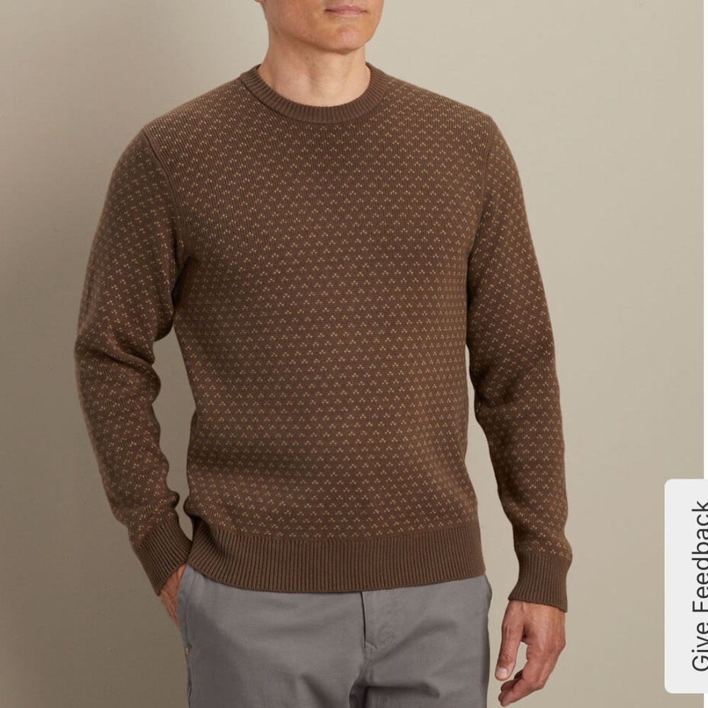 Duluth Trading Co Brown Men's Birdseye All Over Crew Sweater Size 2XL